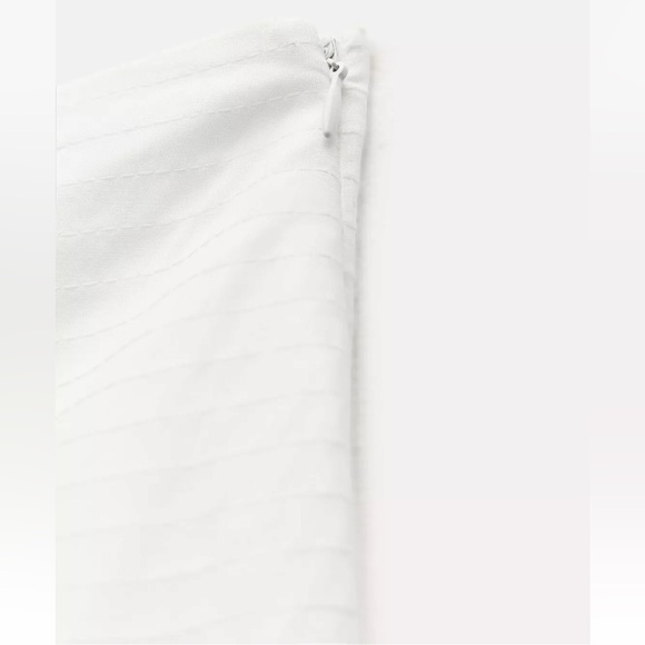 Zara Low Waist Cotton Skirt White Yoke waist Balloon hem ZW Collection L NWT - Picture 13 of 16